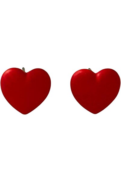 Just Pretty Corner Fashionable Red Heart Stud Earrings – Cute Simple Style, Elegant & Versatile Jewelry Accessory for