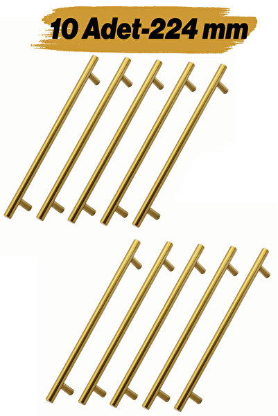 NZB Mobilya Kulp Mutfak Dolap Çekmece Dolabı Kapak Kulpları Gold Altın 224 mm...