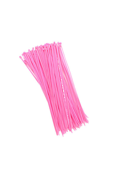 Choice6 ربطات كابلات وردية اللون، 100 قطعة/ حقيبة ، ربطات بلاستيكية من النايل...