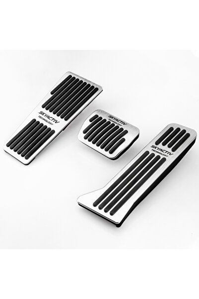 Choice5 مجموعة من 3 قطع فضية اللون لدواسات الوقود والفرامل والقابض، مناسبة لس...