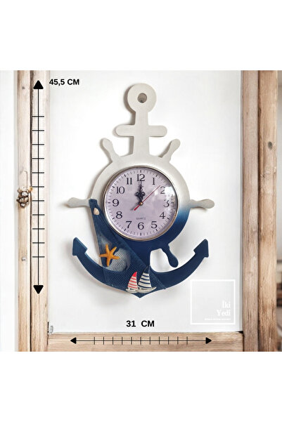 Genel Markalar Mosley 77-1 Dümen ve Çapa Tasarımlı Duvar Saati Denizci Temalı...