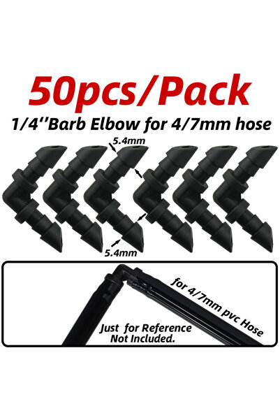 Choice10 E-Elbow-50pcs 1-50pcs Barbed Connectors Irrigation Fittings Drip Irr...