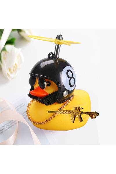 Choice9 Yellow Duck 7 Motor Accessories Yellow Duck with Helmet for Bike With...