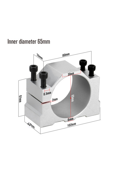 Choice1 حامل محرك بمشبك مغزل من الألومنيوم بأحجام 65 مم، 52 مم، 56 مم، 65 مم،...