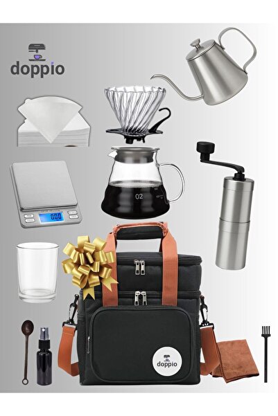 DOPPİO Complete 12-Piece V60 Pour Over Coffee Set – With Travel Bag