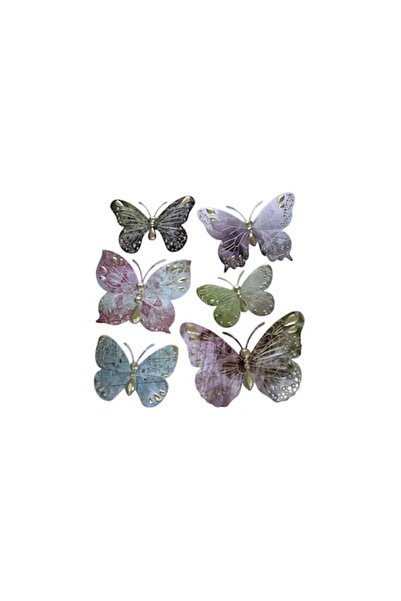 Bibilel Sticker de perete cu 6 Fluturi multicolori, decor obiecte