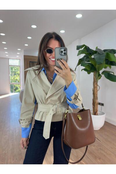 2she سترة مخططة من قماش البوبلين