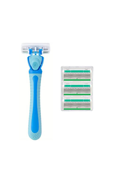 Choice1 حامل واحد، 3 شفرات، مقبض واحد + 3/6/18 شفرة/ماكينة حلاقة يدوية آمنة ل...