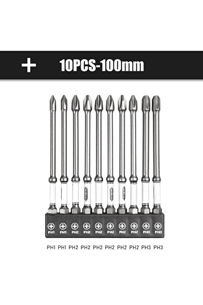 Choice1 10PCS PH1-PH3 100mm 10pcs 50/100mm Hex Screwdriver Bit Set Hexagon He...