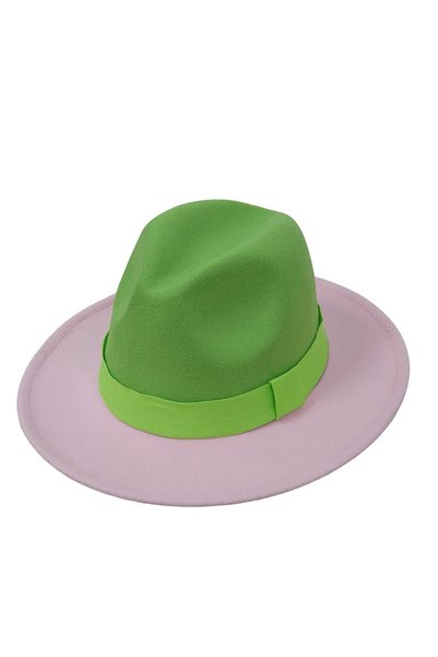 Pursehuit Pălărie de damă, roz și verde, Tedora