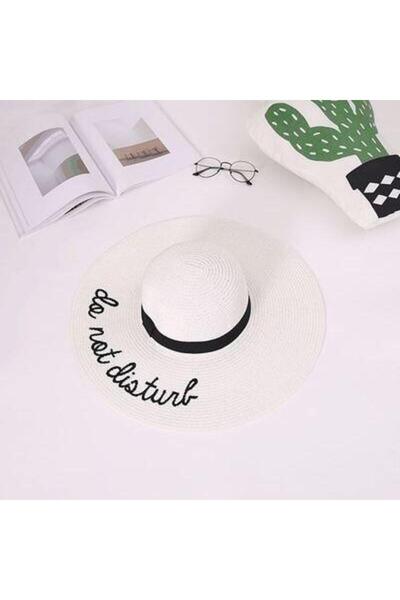 Pursehuit Women's hat, white, summer, message Do Not Disturb, Tharina