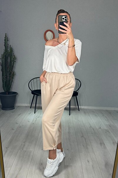 lady special Modal Kumaş Paçası Pens Detaylı Şalvar Pantolon