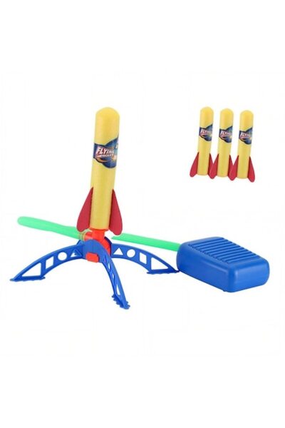 Stef's Cat Jucărie pentru copii, lansator de rachete cu pedală, 3 rachete fără lumini