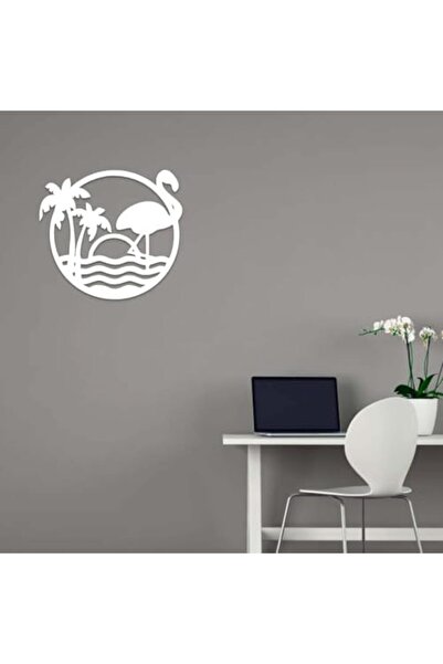 Slasa لوحة جدارية أكريليكية على شكل طائر الفلامنجو الاستوائي مقاس 24 × 21.5 ب...