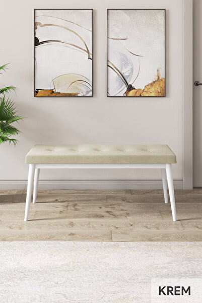 Canisa Concept Arwen Serisi Bench, Gürgen Tam Isleket Krem Bench Beyaz Ayak