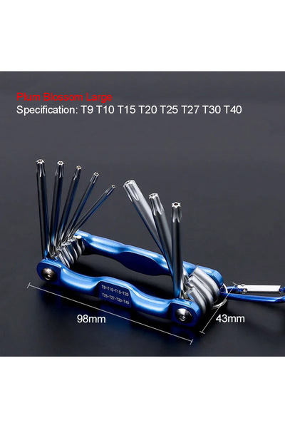 choice2 Big Plum Wrench Portable Folding Hex Wrench Allen Set Metal Metric Sy...