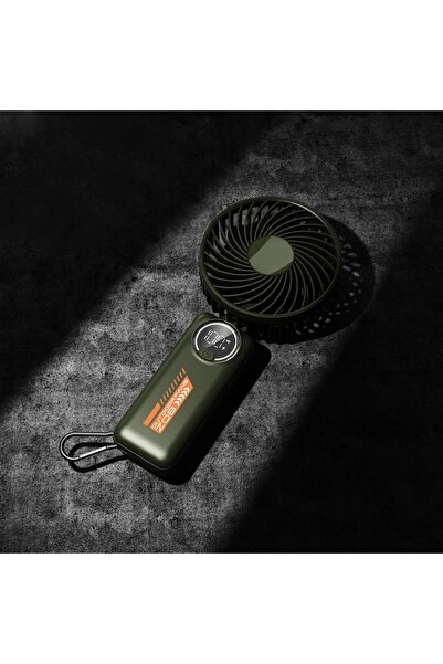 Stef's Cat Portable Fan with Battery and Digital Display, 3600mAh, H79, Silicone, White