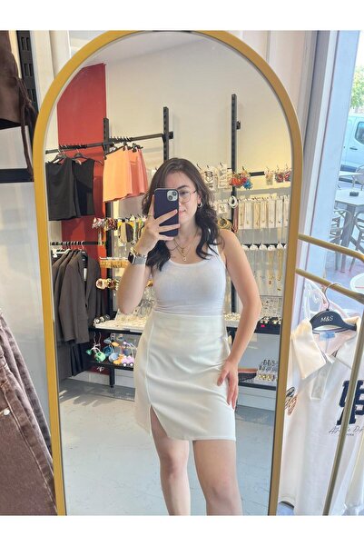 Betül Nayir Μίνι φούστα με λεπτομέρεια με σκίσιμο - Λευκό