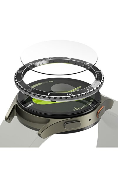 Danex Contur Premium pentru Samsung Galaxy Watch7 44mm, H36, Metal, Deep Dark Pattern