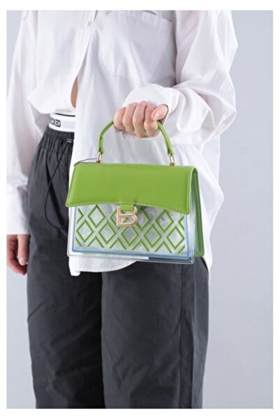 KRISTE BELL Hand and Shoulder Bag Leather & Acrylic 26657 Green
