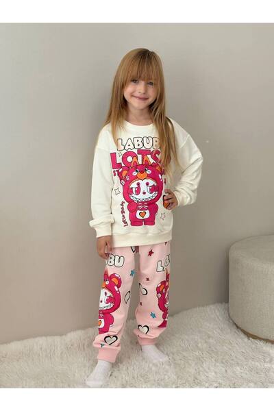 ARBİ kids Girl's Labubu Two-Thread Long-Sleeved Seasonal Suit