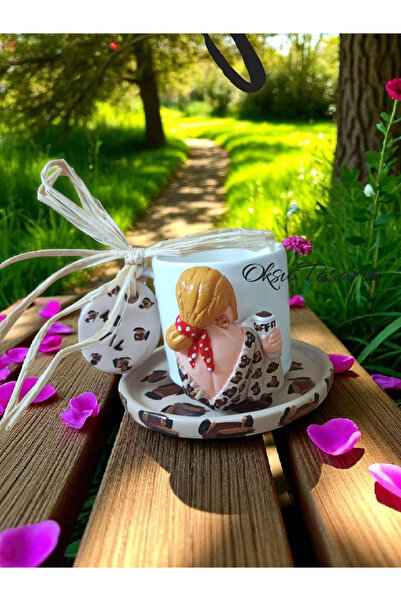 oksukokulutaş كوب قهوة تركي بنمط جلد الفهد ذو شعر أصفر