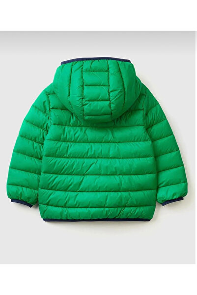 United Colors of Benetton Benetton Erkek Yeşil Logolu Şişme mont