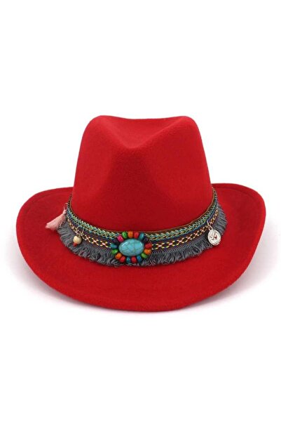 Pursehuit Women's hat, cowboy style, red, Ellabrita