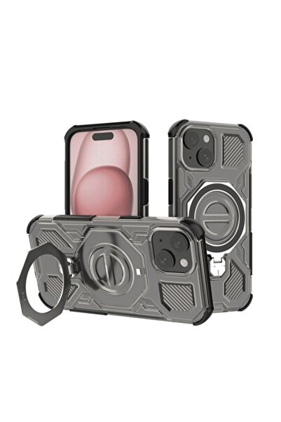 Stef's Cat Husa pentru iPhone 15, Carbon Shield PRO, S51, Policarbonat, Smoke...