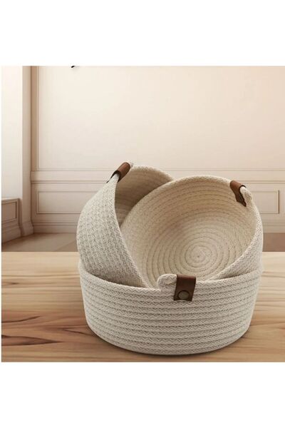 Quality Multi-Purpose 3-Piece Basket, Kitchen and Bathroom Organizer Basket, Decorative Basket Set