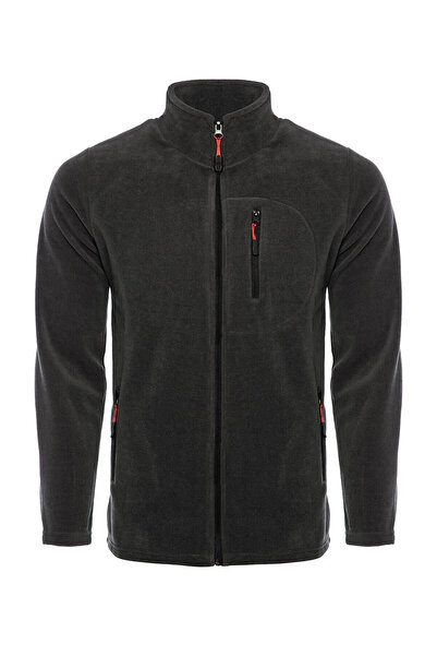 COMBİNE MİCHAİL Erkek Fermuarlı Kışlık Bol Füme Polar Ceket