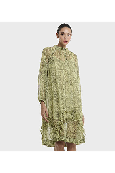 BCBG GREEN MULTICOLOR-WOMEN-WOVEN DRESS