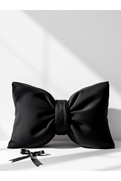 JACA وسادة زخرفية كبيرة الحجم مزينة بشريط على شكل فيونكة، وسادة هدايا مع حشوة