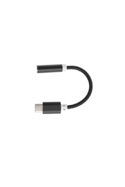 OEM Adaptor audio negru de 10 cm de la tip C la mufă jack de 3,5 mm
