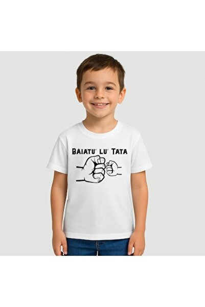 OEM Tricou pentru copii 100% bumbac „Baiatu' lu' tata”, alb