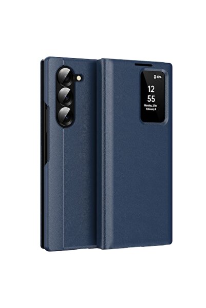 Stef's Cat Husa pentru Samsung Galaxy Z Fold6, P89, Piele ecologica, Blue