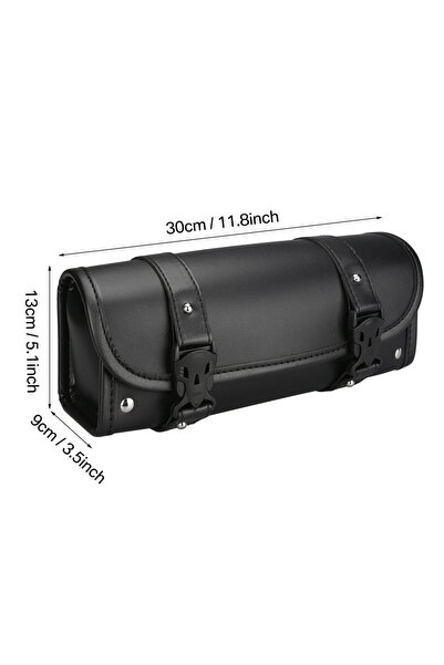 choice2 A Motorcycle Bag Saddlebags PU Leather Front Fork Tail Tool Bag Lugga...