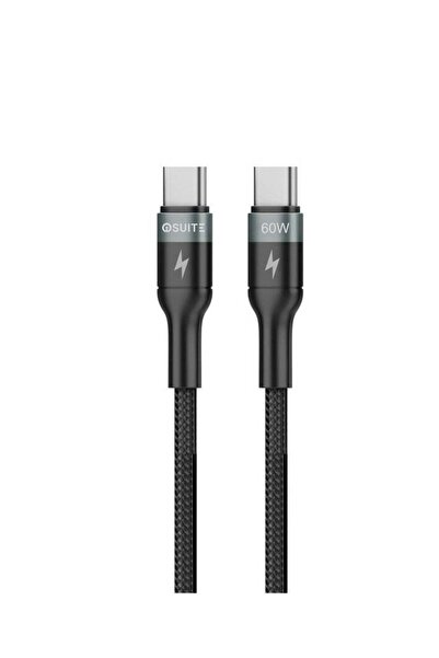 iOsuite Aluminum Alloy Head (USB-C) TO (USB-C) Cable - 60W - 2M - Black - DC35A