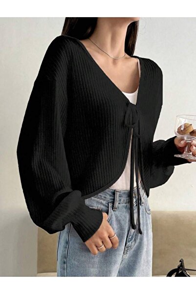 Touz Moda Μακρυμάνικη ζακέτα με λεπτομέρεια με κορδόνια Y2K