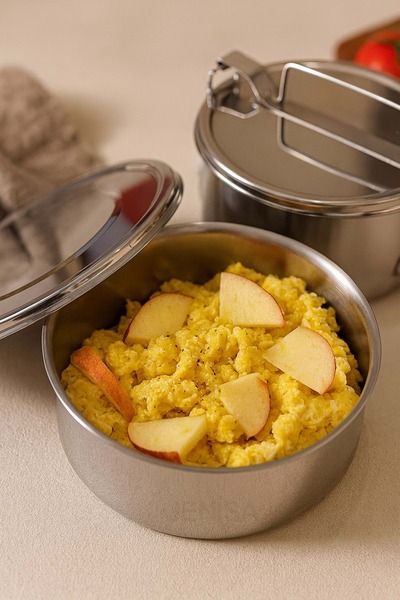 Jenisa Stainless Steel Lunchbox for School and Office - 2-Layer Lockable Lunchbox No:1