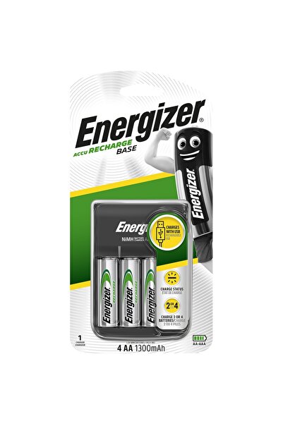 Energizer Incarcator USB AA/AAA cu 4 sloturi si 4 acumulatori reincarcabili AA 1300 mAh