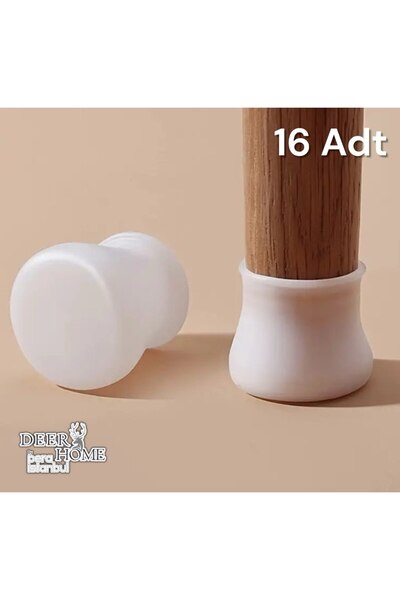 deer home by Pera İstanbul Protector pentru picioare pentru scaune de masă, pachet de 16 bucăți, din silicon, accesorii de protecție pentru articole de uz casnic, pentru podea din lemn de esență tare, ceramică, picior de masă anti-zgârieturi