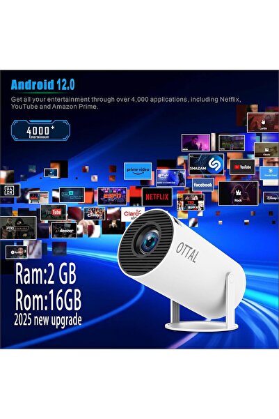 Generic 2025 New Upgrade Mini Portable Projector with WIFI 6 and Bluetooth HY300 Ultra HD, Support 4K 1080P,