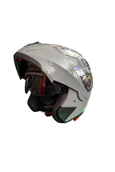 Free-M FR-961 Çene Açılır Motosiklet Kaskı Nardo Gri (Güneş Gözlüklü)