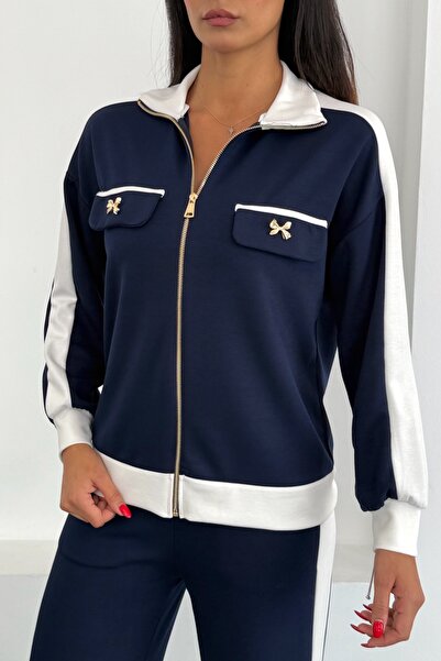 Ded COLLECTION Жіночий комплект із золотистою бантиком, кишенями та товстими стрічками, стильний та спортивний