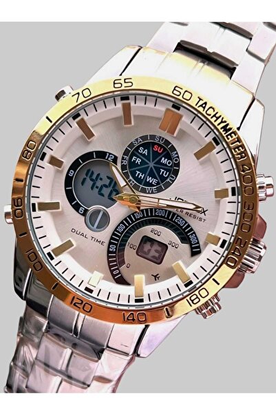 Joefox Analog Digital Metal Kayış Kol Saati