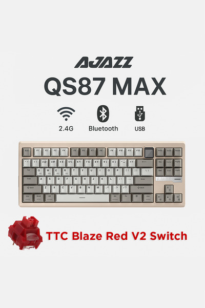 Ajazz QS87 Max 3 Modlu Bağlantı, Alüminyum Alaşım, 87 Tuş, TFT Ekranlı, 8000 ...
