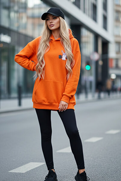 UNCİA OUTDOORS Hanorac oversize unisex cu glugă, model Iepure Halterer, croia...