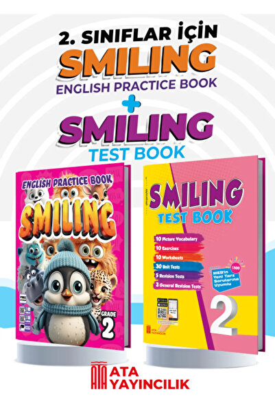 Ata Yayıncılık 2. Sınıf Smiling English Practice Book + Smiling Test Book Set.