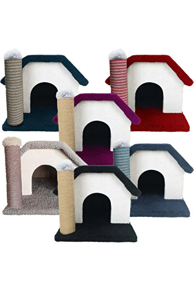 Karahan Petshop Kedi Evi Tırmalamalı RENK SEÇENEĞİ YOKTUR